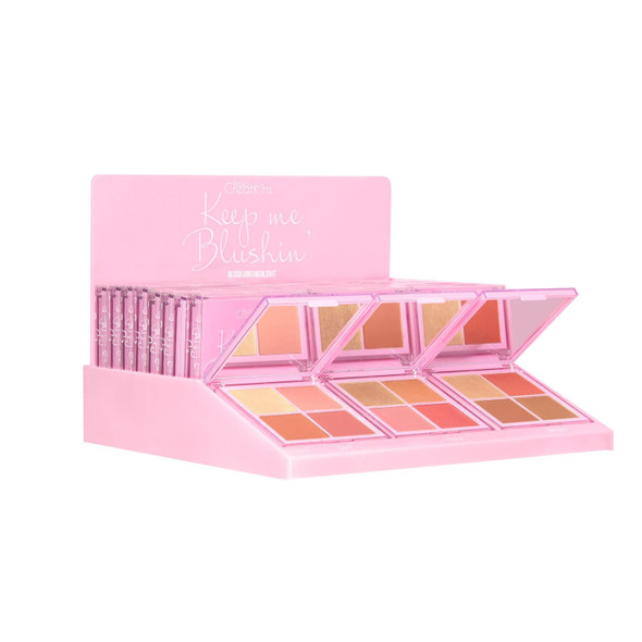 BC-BKMD 'Keep me Blushin' Blush & Highlight Face Quad Palettes with Testers: 1 SET