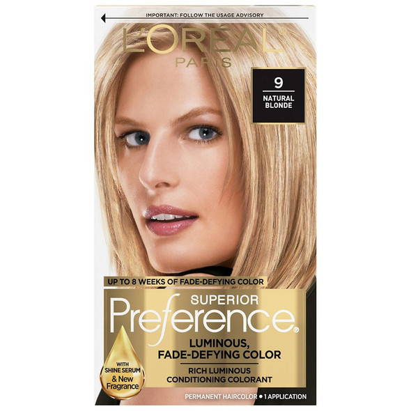 Fade-Defying Shine Permanent Hair Color, Rich Luminous Conditioning Colorant, 9 Natural Blonde