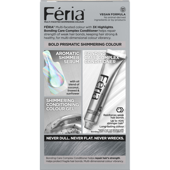 L'Oreal Paris Feria Multi-Faceted Shimmering Permanent Hair Color, Smokey Silver