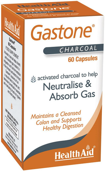 HealthAid Gastone, 300 mg, (Activated Coconut Charcoal) 60 Capsules.