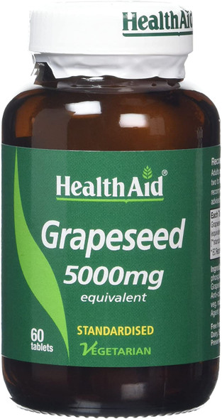 HealthAid Grapeseed Extract 5000mg - 60 Vegetarian Tablets