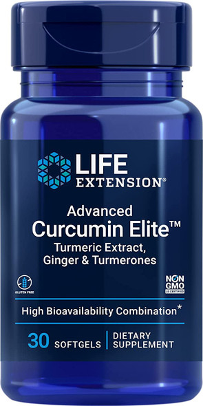Life Extension Advanced Curcumin Elite Turmeric Extract, Ginger & Turmerones, 30 Softgels, 75 G