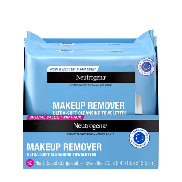 Neutrogena Cleansing Makeup Remover Facial Wipes, 25 Count, 2 Pack