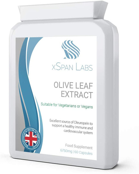 Olive Leaf Extract 450Mg (6750Mg Whole Leaf Equivalent) 60 Capsules – Containing An Exceptional 20% Active Oleuropein