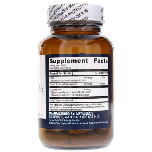 St. Johns Wort with Folate & B12 60 Tablets