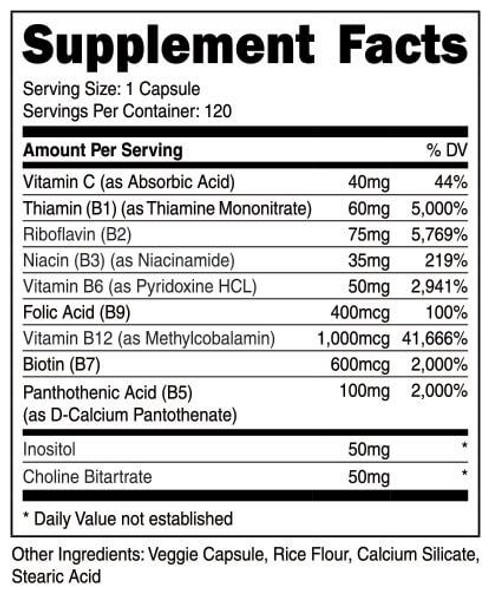 Transparent Labs Vitamin B Complex 120cap