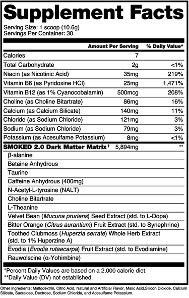 Smoked 2.0 Pre Workout 30srv