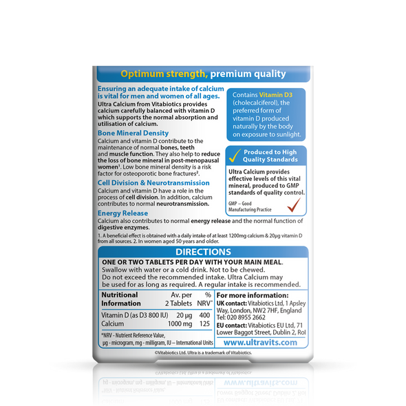 Viabiotics Ultra Calcium with Vitamin D 30 Tablets