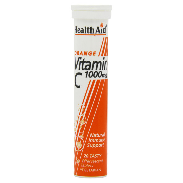 Healthaid Vitamin C 1000Mg Effervescent Orange Flavour, 20 Tablets