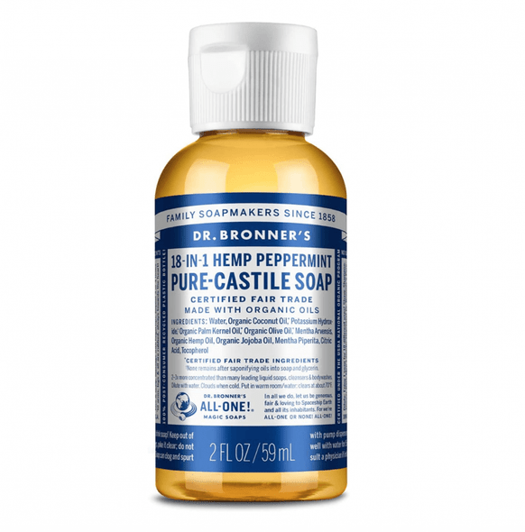 Dr Bronner's Magic Soaps 18-in-1 Hemp Peppermint Pure-Castile Liquid Soap