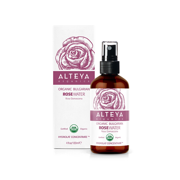 Alteya Organic Bulgarian Rose Water 120ml (Amber Glass Spray Bottle)