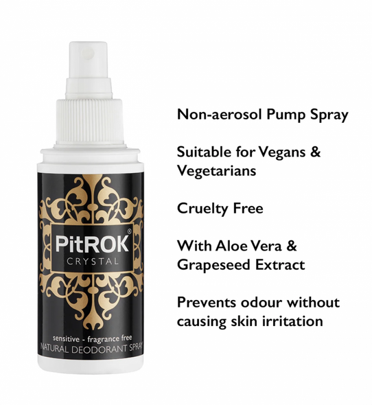 Pit Rok Crystal Fragrance Free Natural Deodorant Spray 100ml