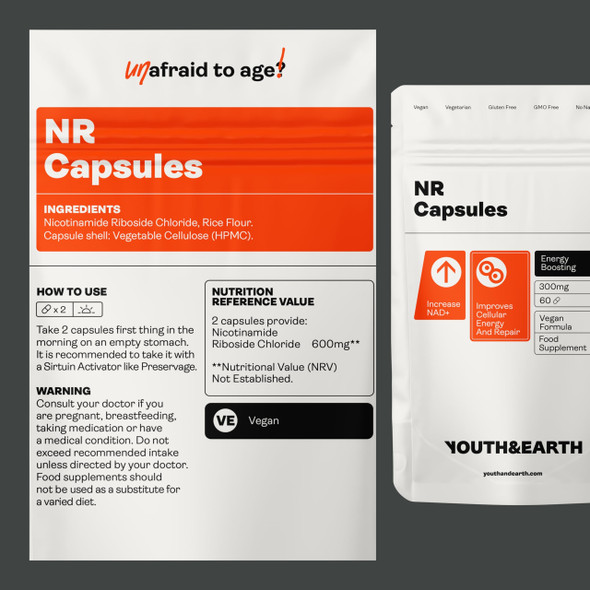 Youth & Earth Nicotinamide Riboside Supplement 300 mg 60 Capsules