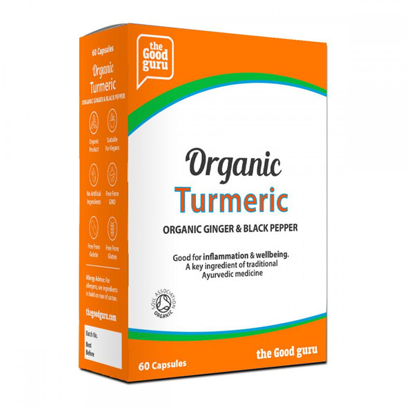 the Good guru Organic Turmeric, Organic Ginger & Black Pepper 60's