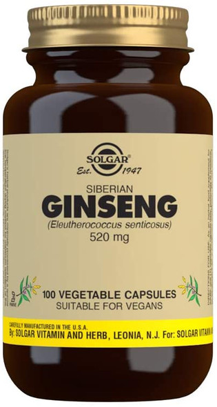 Solgar Siberian Ginseng 520 mg Vegetable Capsules - Pack of 100