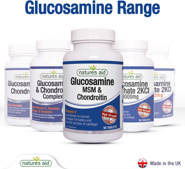 Natures Aid Glucosamine, MSM and Chondroitin, with Vitamin C, 90 Tablets
