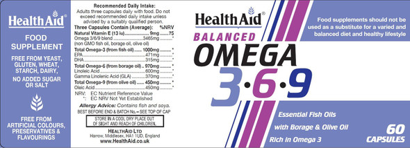 Health Aid Balanced Omega 3.6.9 60's