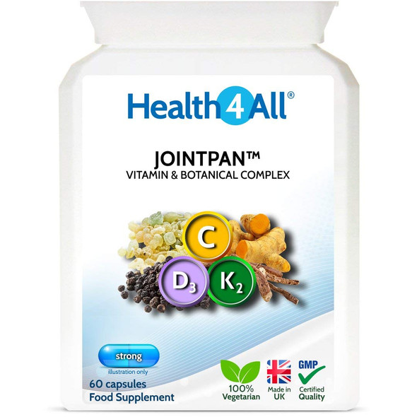 Jointpan Joint Support 60 Capsules (Not Tablets) With Boswellia Serrata, Turmeric, Ashwagandha, Vitamins D3 And K2 Mk-7. Strong Joint Pain, Stiffnes And Oa Supplement. Made In The Uk By Health4All.