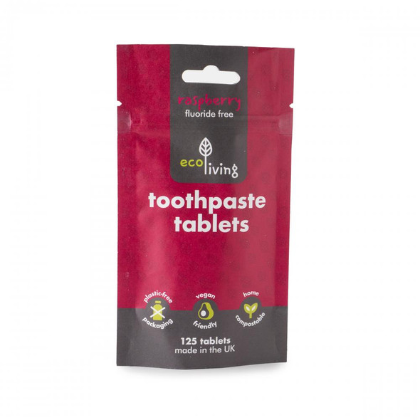 Ecoliving Toothpaste Tablets Raspberry Fluoride Free 125'S