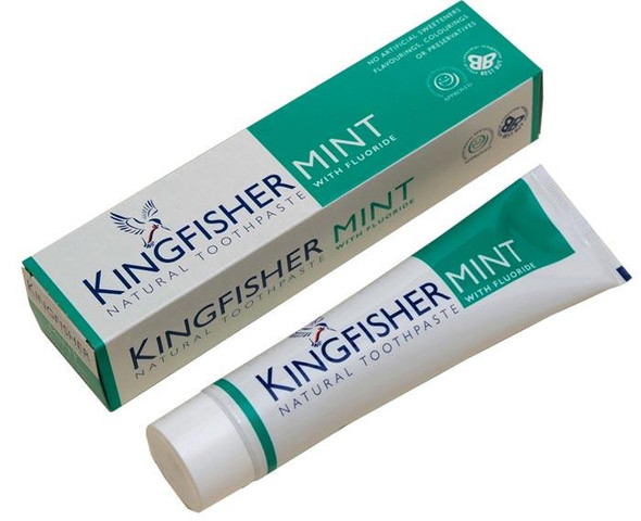 Kingfisher Natural Toothpaste Mint WITH Fluoride 100ml (LIGHT GREEN)