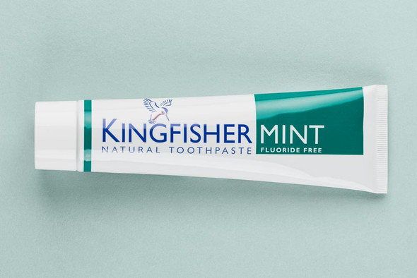 Kingfisher Natural Toothpaste Mint Fluoride FREE 100ml (DARK GREEN)