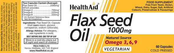 Health Aid Flaxseed Oil 1000mg 60's