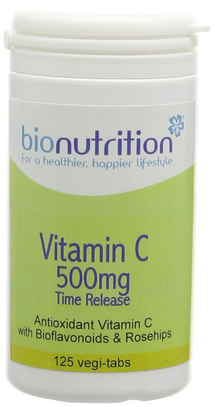 Bio Nutrition Vitamin C 500mg Time Release - Antioxidant Vitamin C with Bioflavonoids - 125 vegi-tabs
