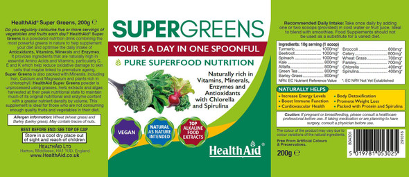 Health Aid SuperGreens Superfood Powder 200g