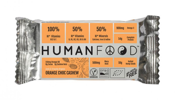 Human Food Orange Choc Cashew Bar 76g SINGLE