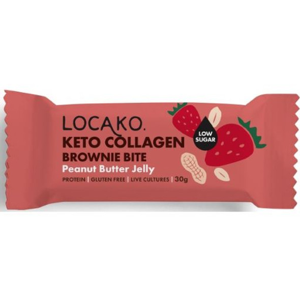 Locako Keto Collagen Brownie Bite Peanut Butter Jelly 15x30g