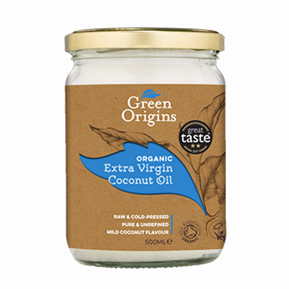 Green Origins Organic Extra Virgin Coconut Oil 500ml (Glass)