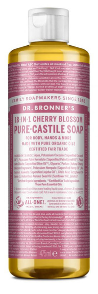 Dr Bronner's Magic Soaps 18-in-1 Cherry Blossom Pure-Castile Liquid Soap 475ml