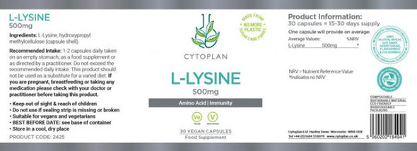 Cytoplan L-Lysine 30'S