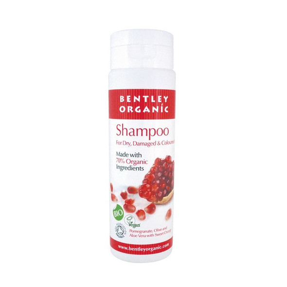 Bentley Organic Shampoo For Dry, Damaged & Coloured Hair Pomegranate, Olive and Aloe Vera with Sweet Orange 250ml (Coming Soon)