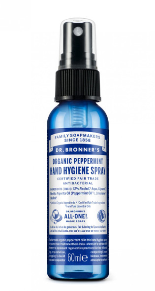 Dr Bronner's Magic Soaps Organic Peppermint Hand Hygiene Spray 60ml