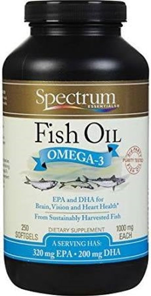 Norwegian Fish Oil (1000mg) 250 Softgels by Spectrum Essentials
