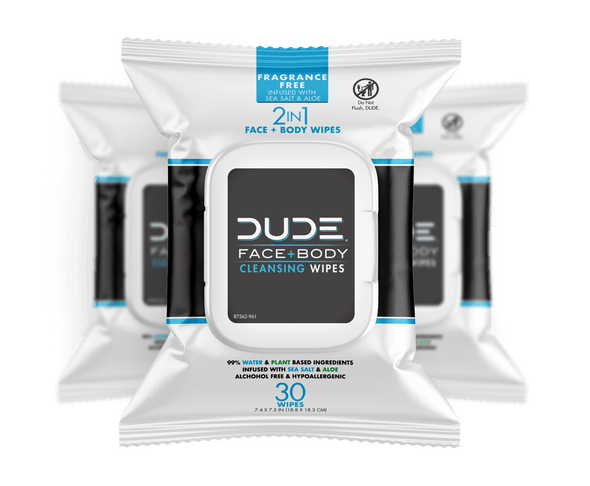 DUDE Face Wipes 30ct - Fragrance Free 3pk