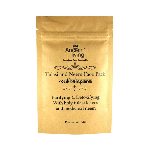Ancient Living Organic Tulasi & Neem face pack with purifying and detoxifying properties - 40 gm
