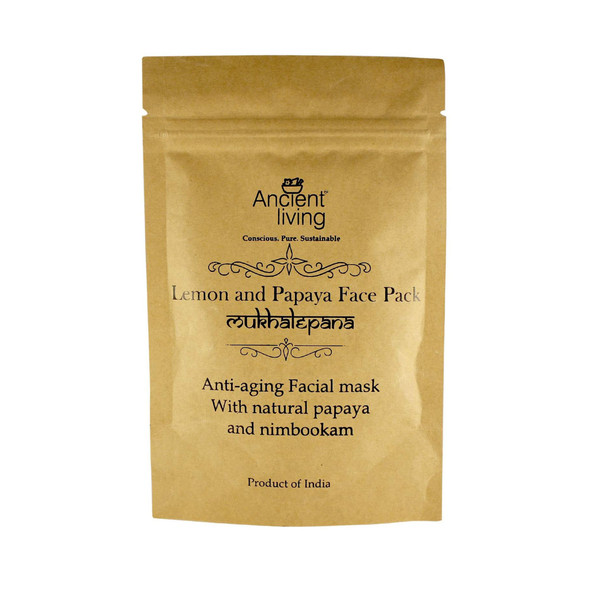 Ancient Living Organic Lemon & Papaya Face Pack With Skin Nourishing & Anti - Aging Properties - 40 gm