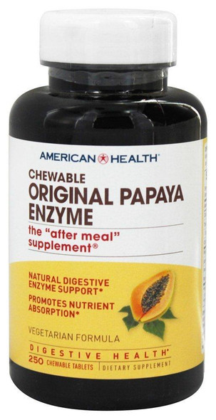 American Health Original Papaya Enzyme Chewable, 250 Tablets