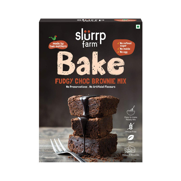 Slurrp Farm Fudgy Chocolate Brownie Mix | Eggless - 200 gm