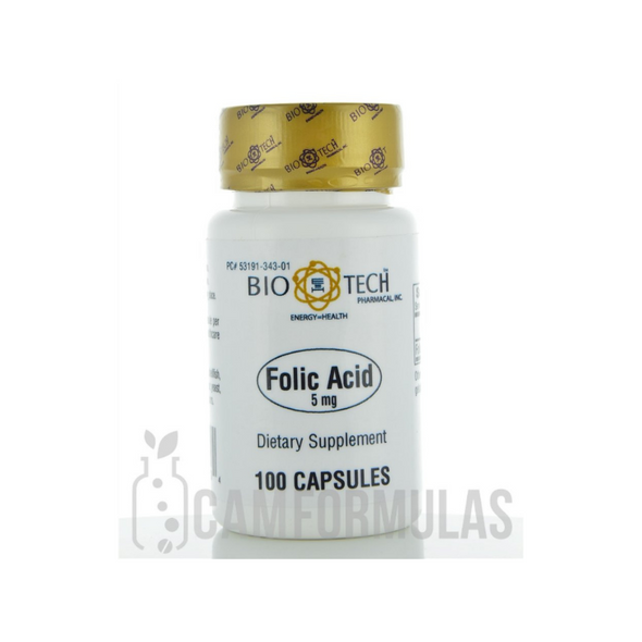 Folic Acid 5 mg 100 capsules by BioTech Pharmacal