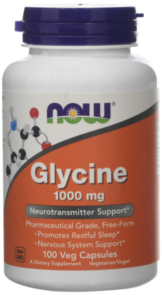 Now Foods Glycine Capsules, 1000 mg, 100-Count