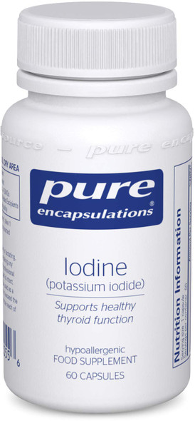 Pure Encapsulations - Iodine (Potassium Iodide) 225 Ug - Hypoallergenic Supplement Supports Metabolism, Skin And Thyroid Function - 60 Vegetarian Capsules