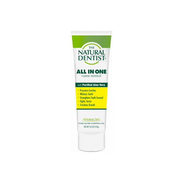 All In One Fluoride Toothpaste Peppermint Twist 5 Oz By Natural Dentist