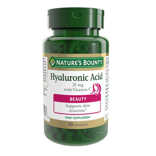 Nature's Bounty Hyaluronic Acid 20 mg with Vitamin C Capsules - Pack of 30