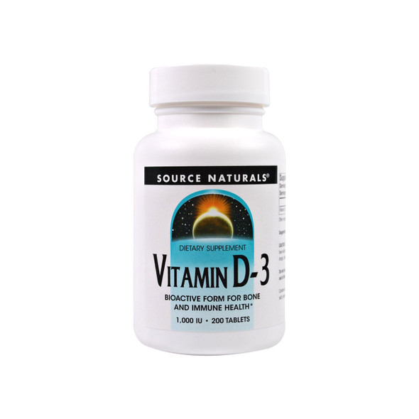 Vitamin D3 - 1,000Ius X 200 Tablets By Source Naturals