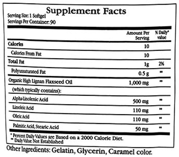 Ecological Formulas/Cardiovascular Research Flax Seed Oil 1000 mg