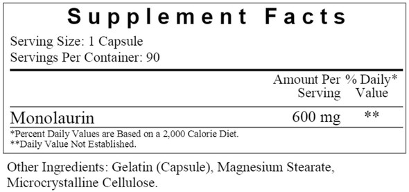 Ecological Formulas/Cardiovascular Research Monolaurin 600 mg