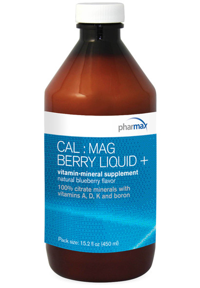 Pharmax Cal Mag Berry Liquid + Natural Blueberry Flavor